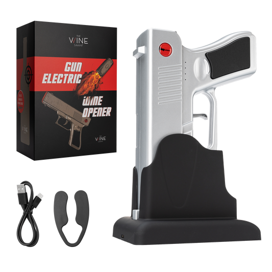 Electric Gun Wine Corkscrew Bottle Opener (Silver)
