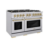 ZLINE 48" Select Dual Fuel Range Gas Cooktop Electric Convection Oven Stainless Steel Champagne Bronze HDRZ-48-CB