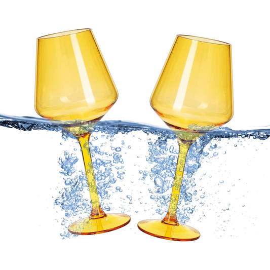 Acrylic Colored Wine Glasses | 2 Set | Shatterproof Tritan Drinkware