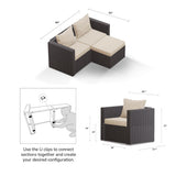 Transformer Patio Conversation Set - Modular 3 Piece to 5