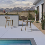 PURPLE LEAF Outdoor Bar Stool Set of 6, Wicker Chairs Bar Chairs with Cushion, All-Weather Patio Furniture kitchen stools