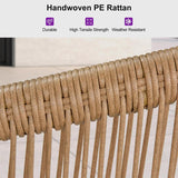 PURPLE LEAF Liviah 4-Piece Patio Conversation Set with Wicker Chairs and Cushions Sofa for Garden