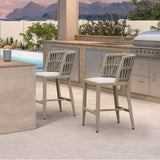 PURPLE LEAF Outdoor Bar Stools Set of 2 for Overweight Wicker Rattan Patio Barstools Woven Modern Bar Chairs with Backrest and Cushions for Garden Outside