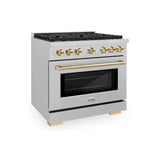 ZLINE 36"Paramount Dual Fuel Range DuraSnow® Gold SDRSZ-36-G