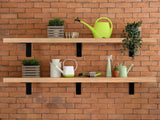 Deep Shelf with Black Steel L Brackets
