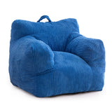 MAXYOYO Kids Bean Bag Chair, Corduroy Bean Bag Couch with Armrests for Children's Room (Blue)