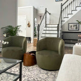 Bella Modern Small Velvet Swivel Barrel Chair (1-Piece)