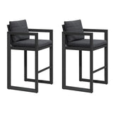 PURPLE LEAF Caesar Bar Stools Modern Aluminum Barstools with Stainless Removable Cushion for Kitchen Outside Island Backyard
