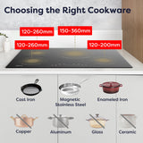 CIARRA Powerful Set: 30 Inch Wall Mount Range Hood + 30 Inch Built-In Induction Cooktop(CAS75206P+CABIH304B)