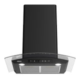 CIARRA 30 Inch Black Glass Wall Mount Range Hood, 650 CFM 3-Speed Extraction, Wave & Touch Control Kitchen Hood CAB75502-N-OW