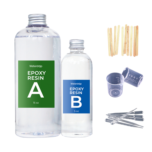 Waterdrop Clear Epoxy Resin Kit, artificial resins, semi-processed, semi-processed synthetic resins, for Resin Diy Art"