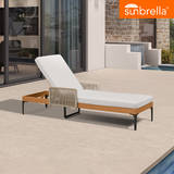 PURPLE LEAF Outdoor Chaise Lounge Patio Lounge Chair Recliner with Side Table and Cushion for Poolside Balcony Backyard