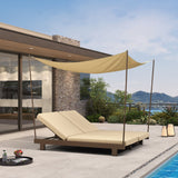PURPLE LEAF Outdoor Daybed for Patio, Poolside Chaise Lounge Bed with Cushion, Olefin Blend Fabric, Aluminum Frame Sunbed with Side Table for Deck and Backyard
