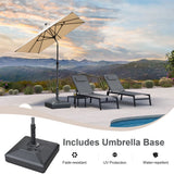 PURPLE LEAF Crank and Tilt Square Patio Table Umbrella with Base for Garden Porch