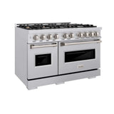 ZLINE 48" Dual Fuel Range, Gas Cooktop, Electric Convection Oven Stainless Steel, CDR-BR-48
