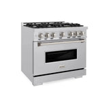ZLINE 36" Dual Fuel Range, Gas Cooktop, Electric Convection Oven Stainless Steel, CDR36