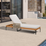 PURPLE LEAF Outdoor Chaise Lounge Patio Lounge Chair Recliner with Side Table and Cushion for Poolside Balcony Backyard
