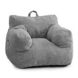 MAXYOYO Kids Bean Bag Chair, Corduroy Bean Bag Couch with Armrests for Children's Room (Grey)