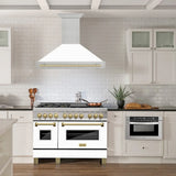 ZLINE 48" Autograph DuraSnow White Range Hood 8654SNZ-WM48-CB