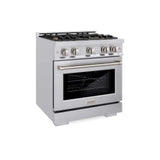 ZLINE 30" Select Dual Fuel Range Gas Cooktop Electric Convection Oven Stainless Steel Brass Burners HDR-BR-30