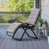 PURPLE LEAF Outdoor Reclining Chair Patio Zero Gravity Chaise Lounge Folding Chair with Removable Cushion Adjustable Headrest for Lawn Camping Beach Pool