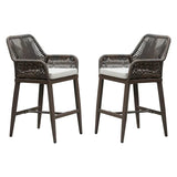 PURPLE LEAF Modern Bar Stools Aluminum Bar Stool with Cushion for Indoor and Outdoor, Kitchen Island