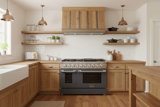 Kucht 48" Gas Range in Stainless Steel with Grey Oven Doors, KNG481-GR