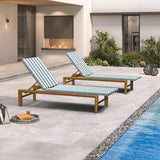 PURPLE LEAF Outdoor Teak Chaise Lounge Chair, Wood Grain Aluminum Outdoor Pool Lounge Chairs with Adjustable Backrest, Breathable Recliner for Patio, Poolside, Garden