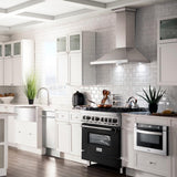 ZLINE 36" Bundle Range RA-BLM-36 & Wall Range Hood KB-36, 2KP-RABLMRH36