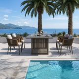 PURPLE LEAF Hailar Outdoor Dining Set for Family, Aluminum Outdoor Patio Table and Chairs Set with Olefin Cushions, Patio Furniture Set for Garden or Deck