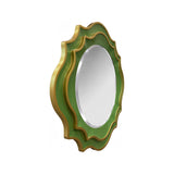 Ethan Round Scalloped Mirror Green