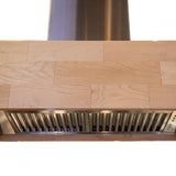 ZLINE 30" Wooden Wall Range Hood, Butcher Block, 681M-RS-30-400