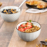 Kook Narbonne Ceramic Cereal Bowls 22 oz, Set of 4