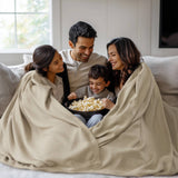 Diamond Jacquard Soft Bamboo Cotton Blanket, Khaki