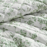 Vintage Inspired Floral Microfiber Quilt Set, Green