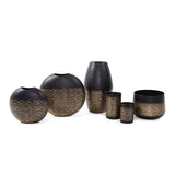 Golden Thread Medium Cylindrical Medium Candle Holder