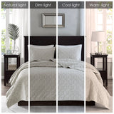 Velvet 3-Piece Quilt Set, Ivory