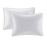 Classic Stitch Reversible Quilt Set, White