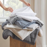 Wholesale Woven Striped Pleated Comforter Set, Charcoal