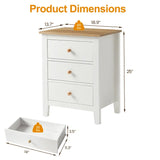 Wholesale 3 Drawer Nightstand with Solid Wood Knobs