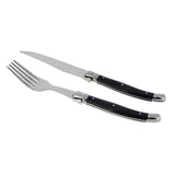 Laguiole Faux Onyx Steak Knife & Fork Set, 8pc