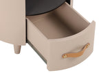 GALEN Modern Round Nightstand with Storage Drawer