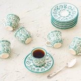 Handmade White Espresso Coffee Cup & Saucer