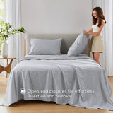 144TC Geometric Diamond Grey Printed Cotton Sheet Set