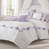 Charming Floral Microfiber Comforter Set For Kids, Purple