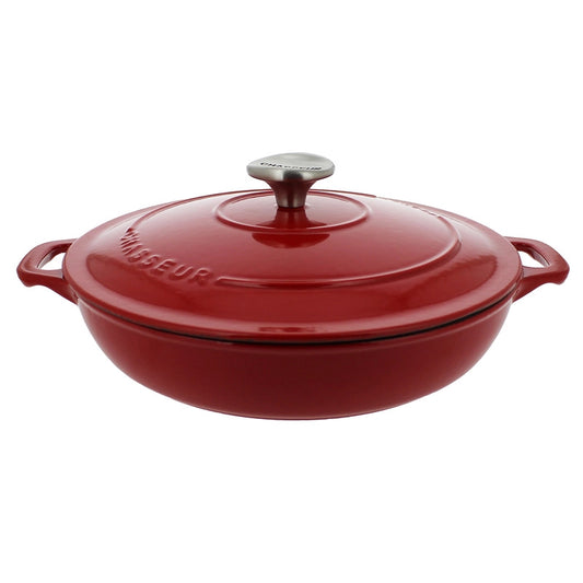 Chasseur Enameled Cast Iron Braiser with Lid, 1.8qt