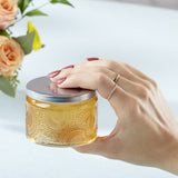 Garden Blooms Glass Tea Light Holder - Amber (Set of 4)