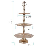 Hammered Em Dash 3 Tiered Service Tray