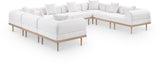 Laguna - 8 Piece Resilient Water Resistant Fabric 142" Upholstered Outdoor Patio Modular Sectional