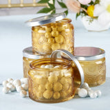 Garden Blooms Glass Tea Light Holder - Amber (Set of 4)